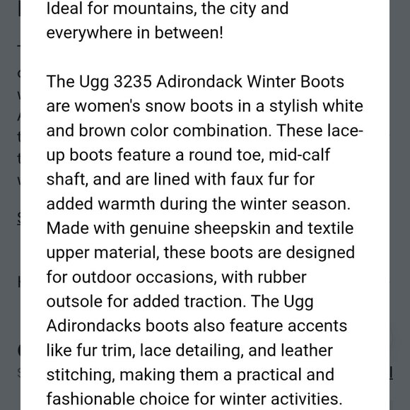Ugg Australia Adirondack Boot II White Women's Winter Boots - Picture 3 of 15